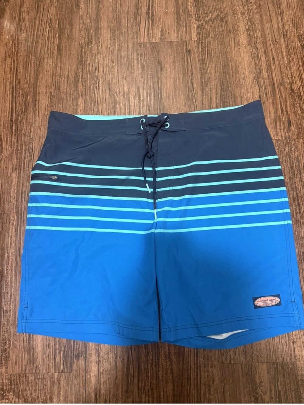 Vineyard Vines Performance Board Shorts Swim Trunks Sz 38 Men's Blue Drawstring